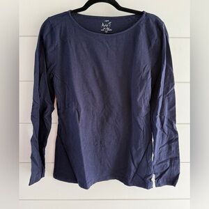 J. Crew Navy Long Sleeve Crewneck T-Shirt, Large